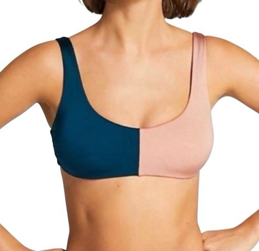 Anthropologie x Tori Praver Macie SWIM Bikini Top SIZE SMALL Color Block Cutout